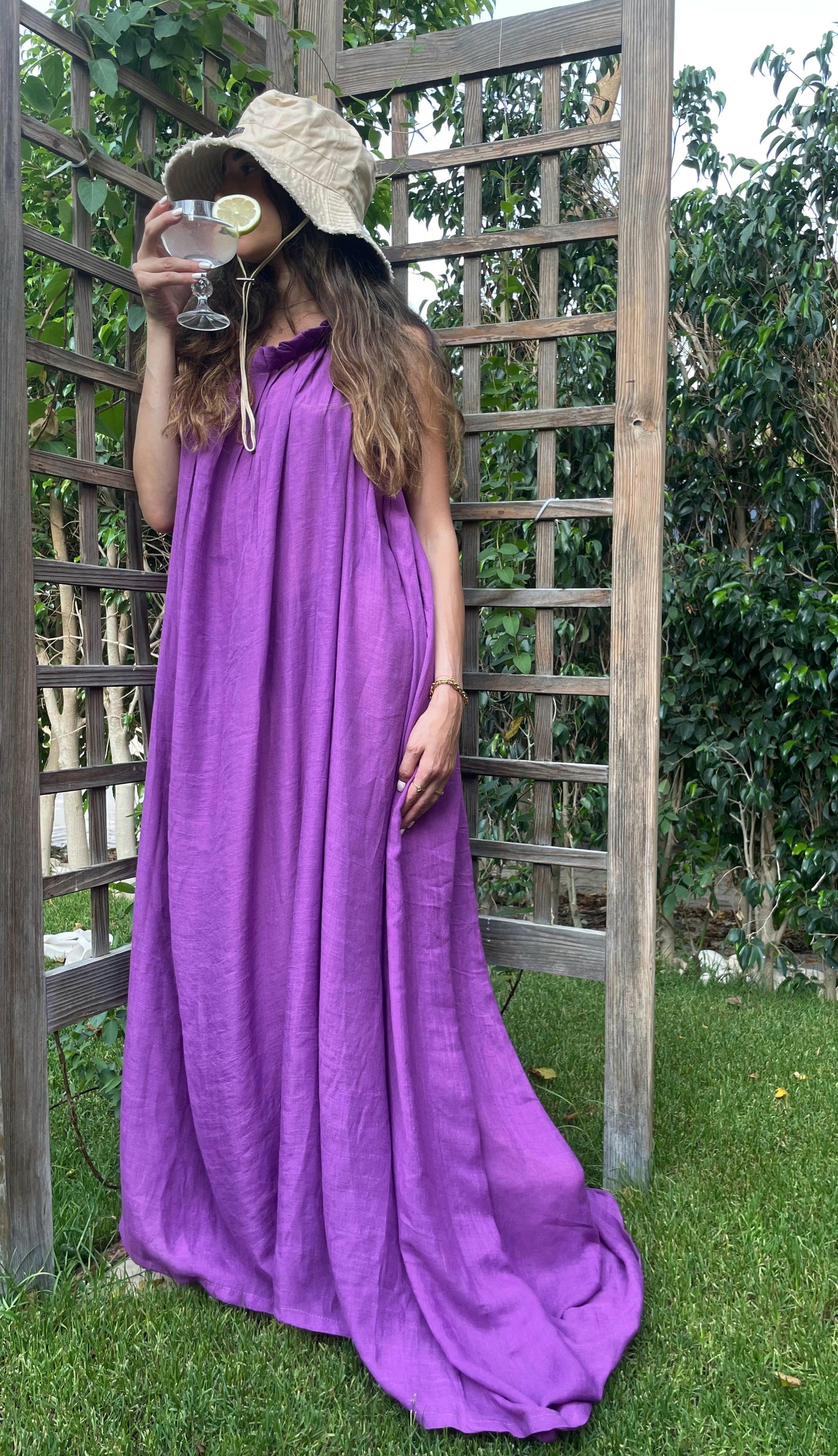 PURPLE RUFFLES DRESS